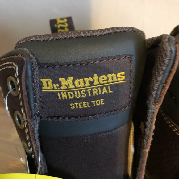 Dr Martens Gilbreth women’s steel toe brown leather work boot size 5 non-slip - Picture 3 of 8